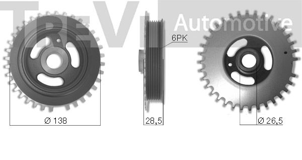 TREVI AUTOMOTIVE Ременный шкив, коленчатый вал PC1278